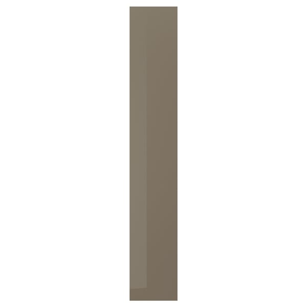 VOXTORP Cover panel, high-gloss dark grey-brown, 39x240 cm