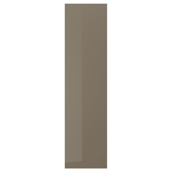 VOXTORP Cover panel, high-gloss dark grey-brown, 62x240 cm