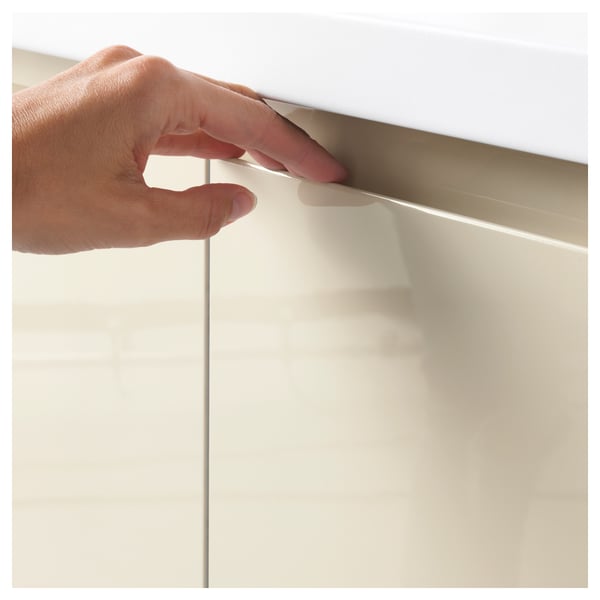 VOXTORP Drawer front, high-gloss light beige, 40x20 cm