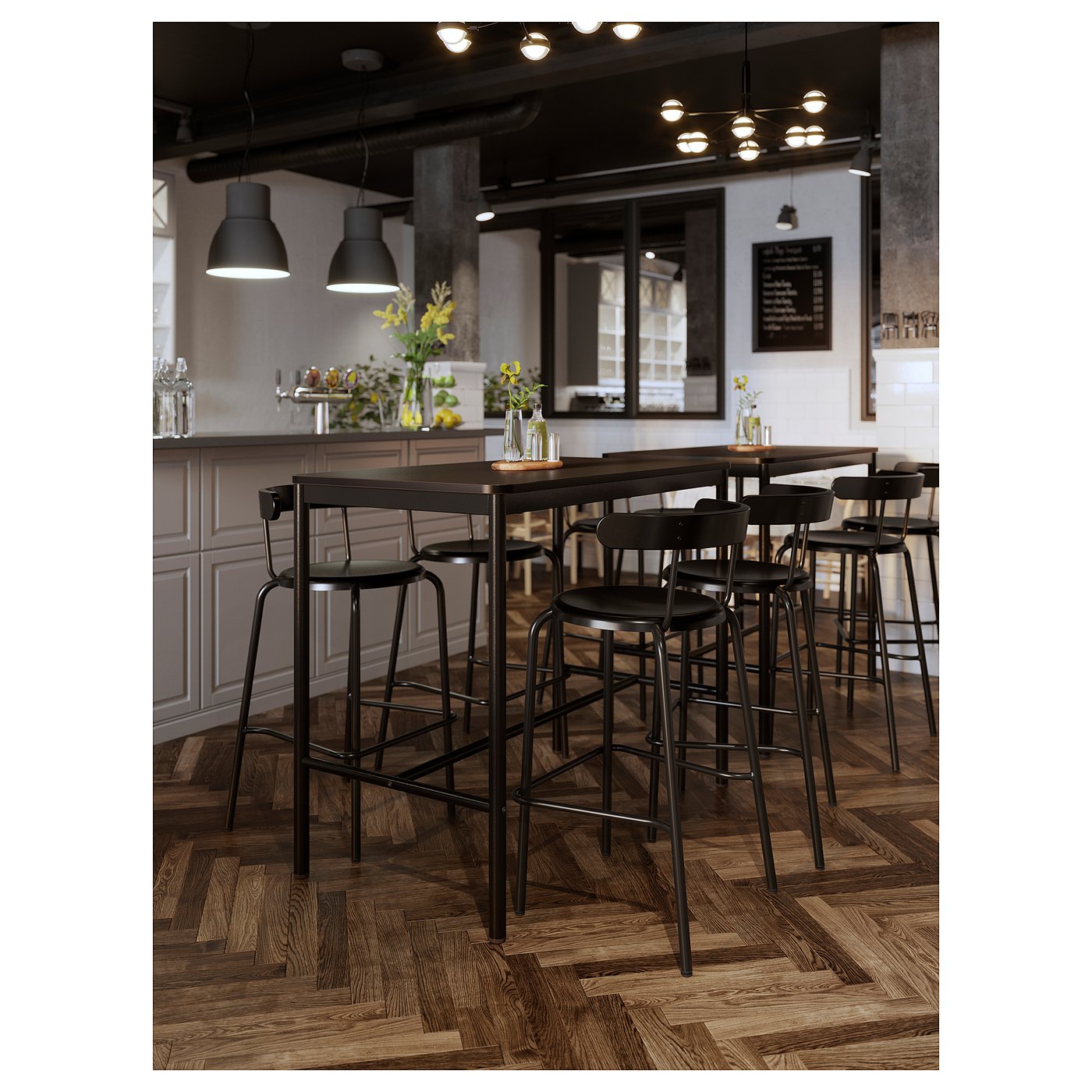 YNGVAR bar stool, anthracite, 75 cm - IKEA