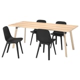 YPPERLIG / ODGER Table and 4 chairs, ash/anthracite, 200x90 cm