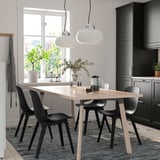 YPPERLIG / ODGER Table and 4 chairs, ash/anthracite, 200x90 cm