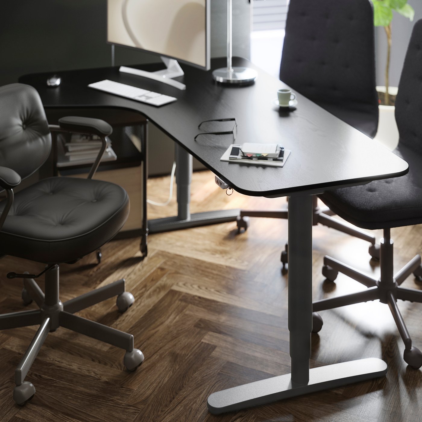 ALEFJÄLL Scaun rotativ, Glose negru - IKEA