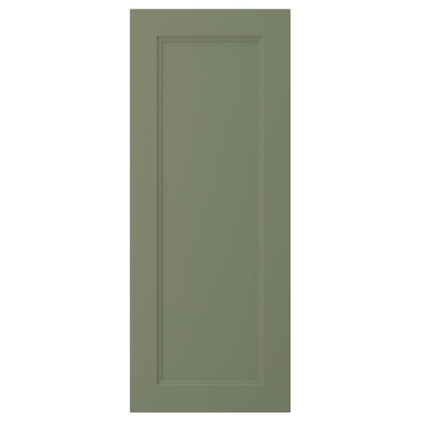 Ușă dulap verde AXSTAD, dreptunghiulară, design panou, miez din fibră de fibre, laturi din melamină și folie de plastic, aspect tradițional.