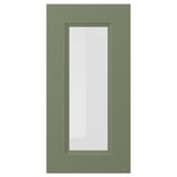 AXSTAD: ușă dulap verde cu panou dreptunghiular din sticlă, design modern.