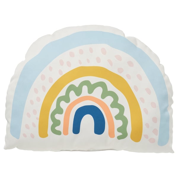 BARNDRÖM Pernă, alb/unicorn curcubeu