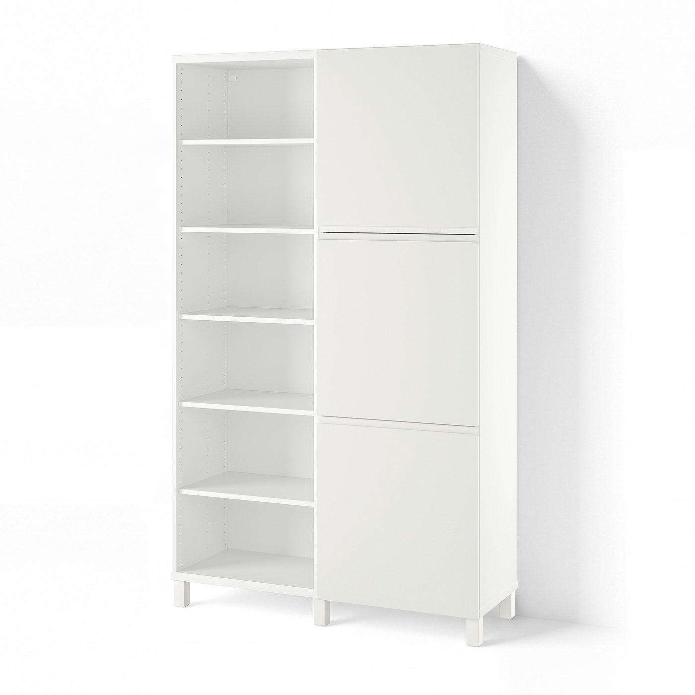 BESTÅ Ansamblu depozitare cu uși, alb/Västerviken alb, 120x42x202 cm