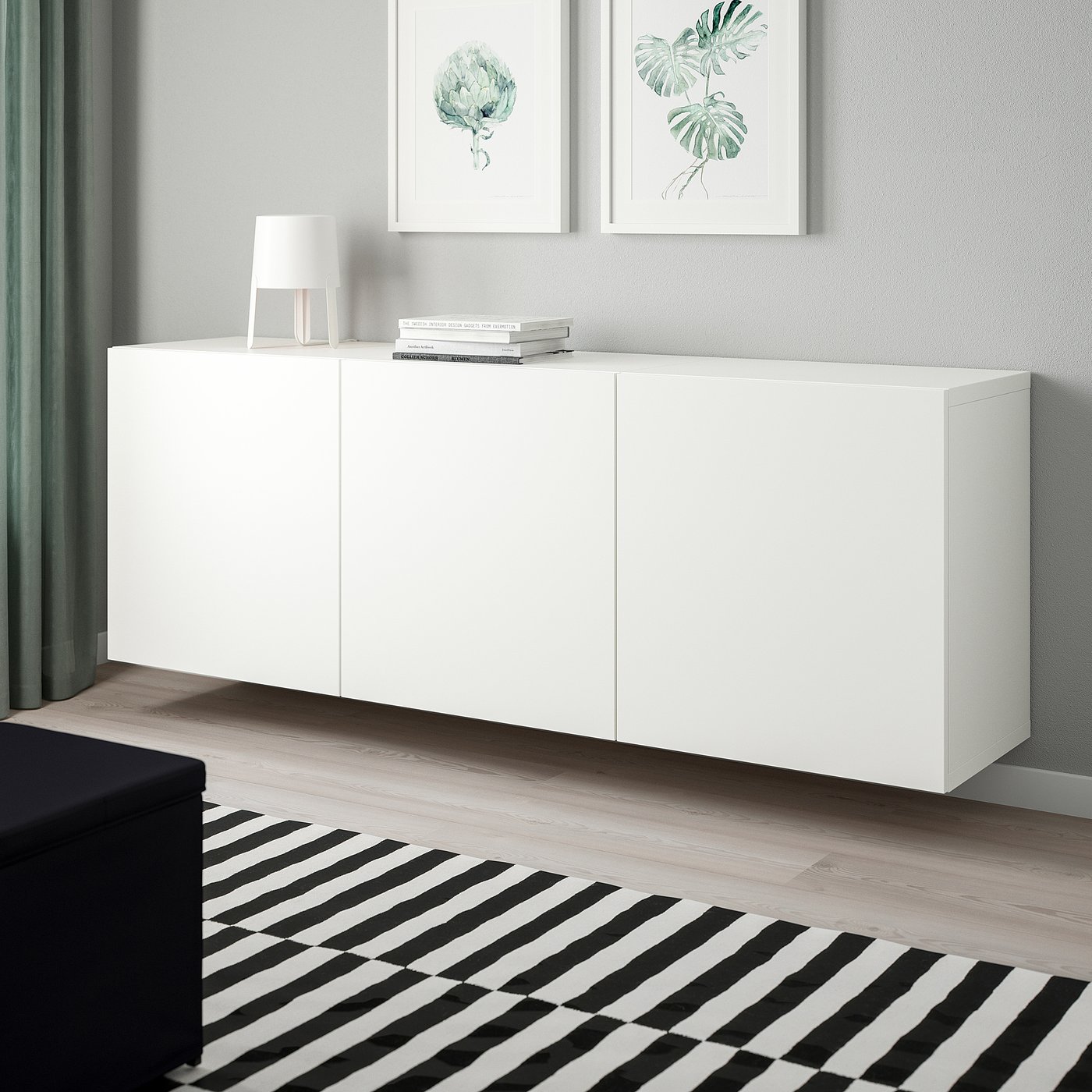 BESTÅ Combinație corp suspendat, alb, Lappviken alb, 180x42x64 cm - IKEA