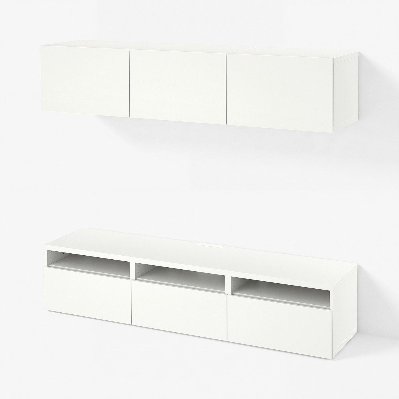 BESTÅ Comodă TV, alb/Lappviken alb, 180x42x185 cm