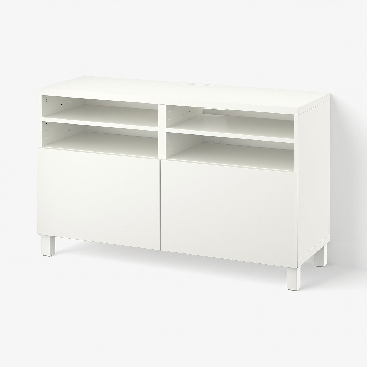 BESTÅ Comodă TV cu uşi, alb/Lappviken/Stubbarp alb, 120x42x74 cm