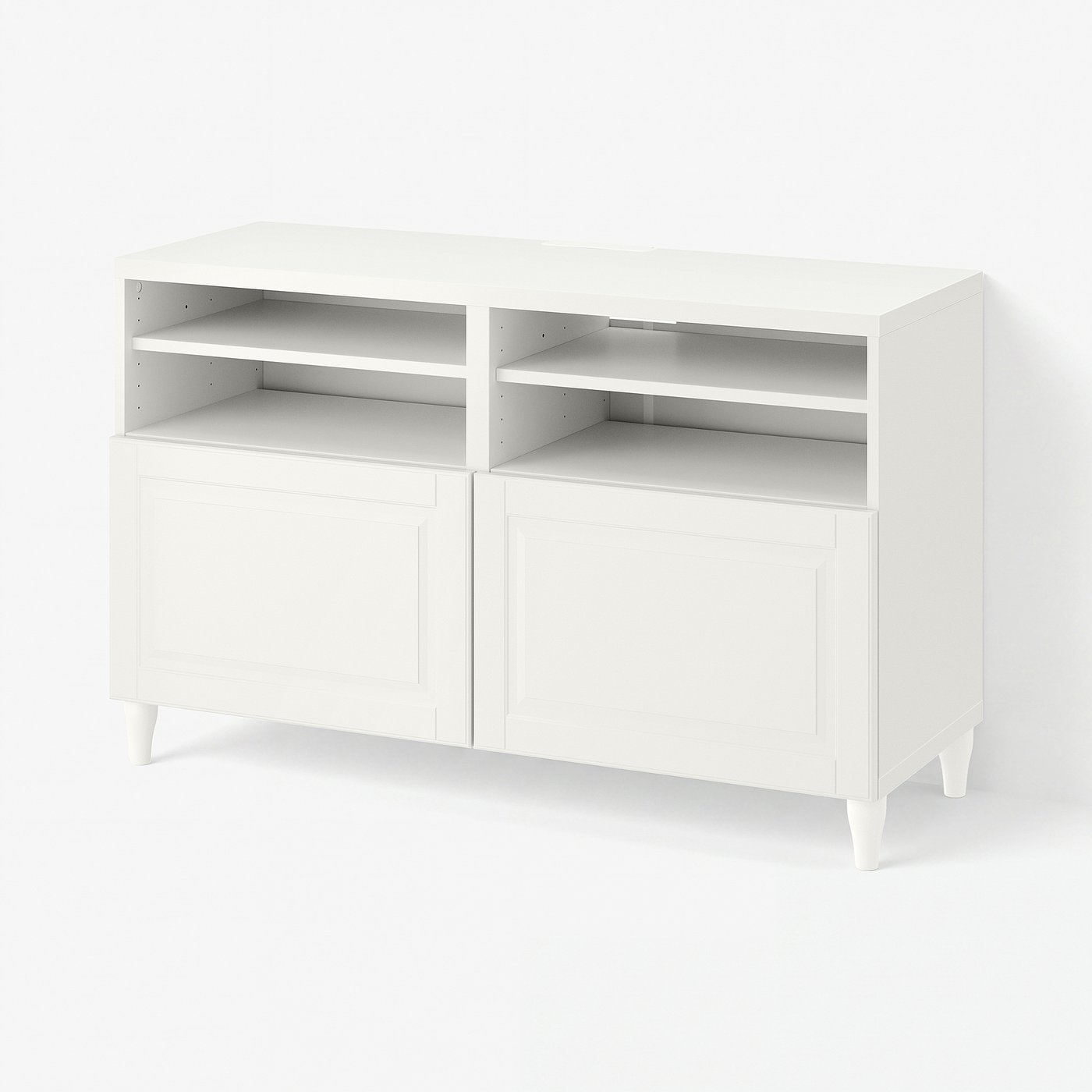 BESTÅ Comodă TV cu uşi, alb/Smeviken/Kabbarp alb, 120x42x74 cm