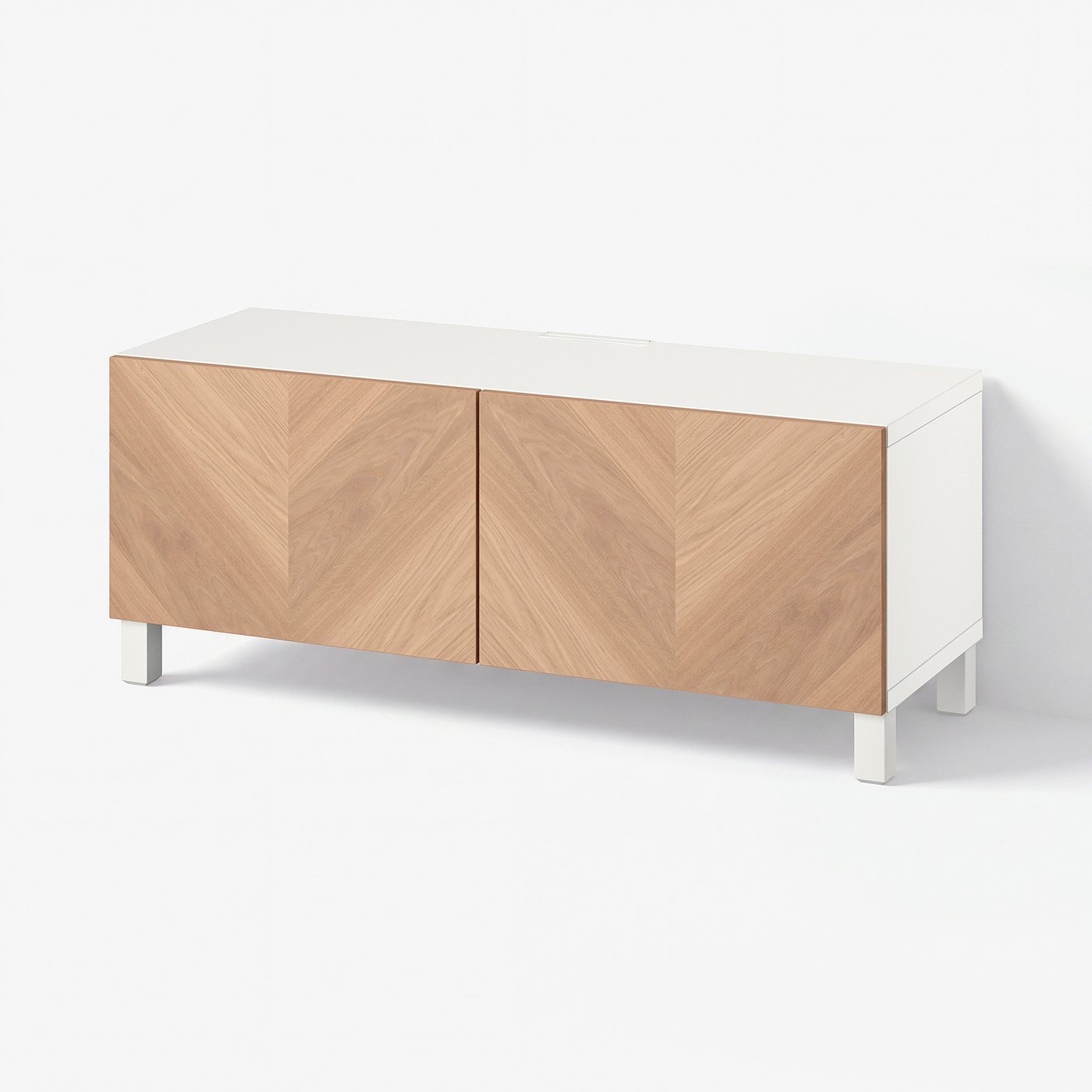 BESTÅ Comodă TV+uşi, alb Hedeviken/Stubbarp/frnr stjr, 120x42x48 cm