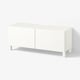 BESTÅ Comodă TV+uşi, alb/Lappviken/Stubbarp alb, 120x42x48 cm
