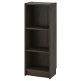 Bibliotecă BILLY, negru-maro, 3 rafturi reglabile, design minimalist.