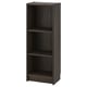 Bibliotecă BILLY, negru-maro, 3 rafturi reglabile, design minimalist.