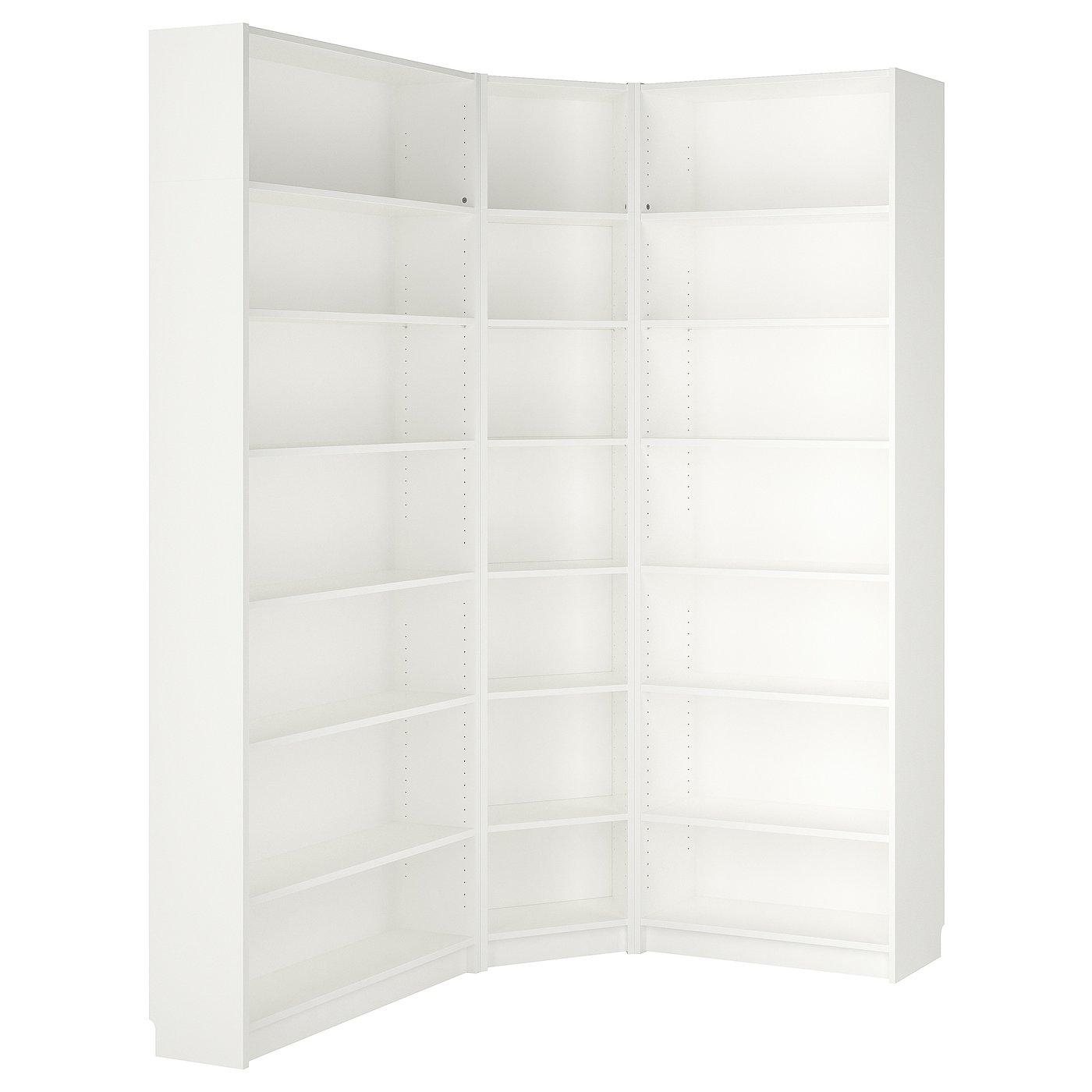 BILLY comb bibliotecă colț/unități suplim, alb, 136/136x28x237 cm