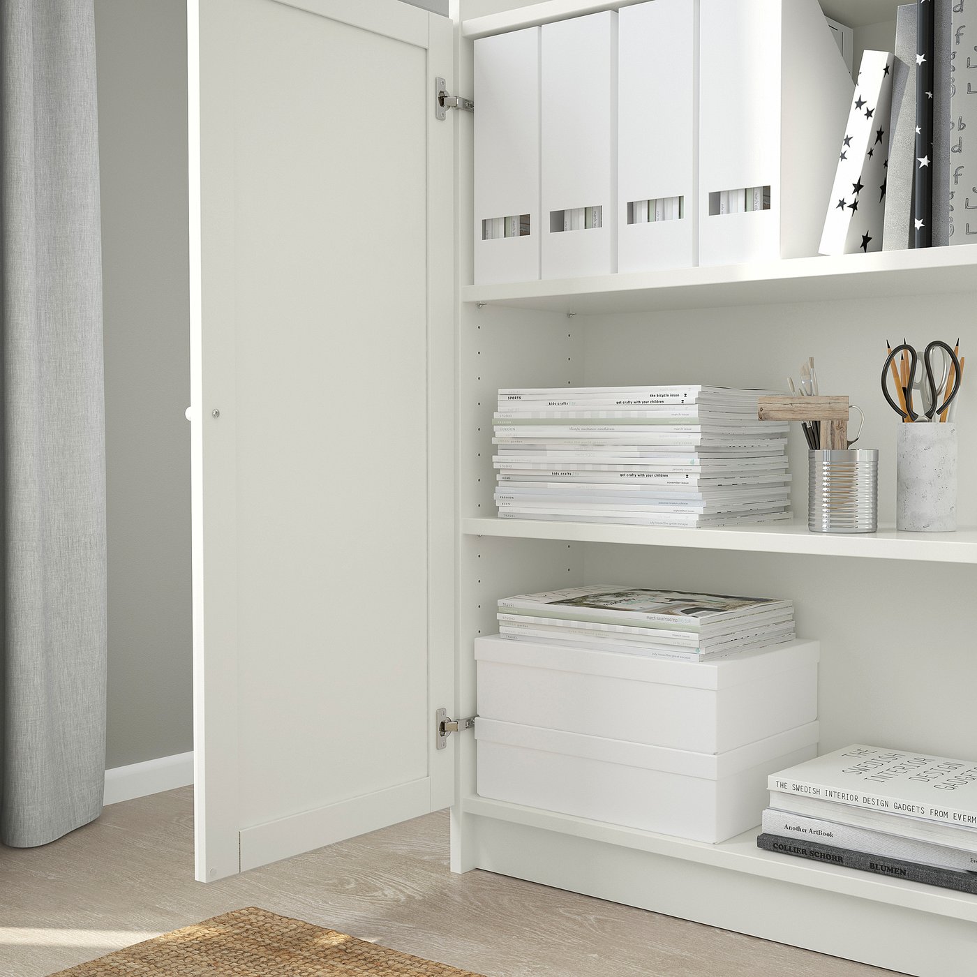 【Ikea】Billy Bookcase BILLY / OXBERG bibliotecă+uşi, alb, 80x30x202 cm - IKEA