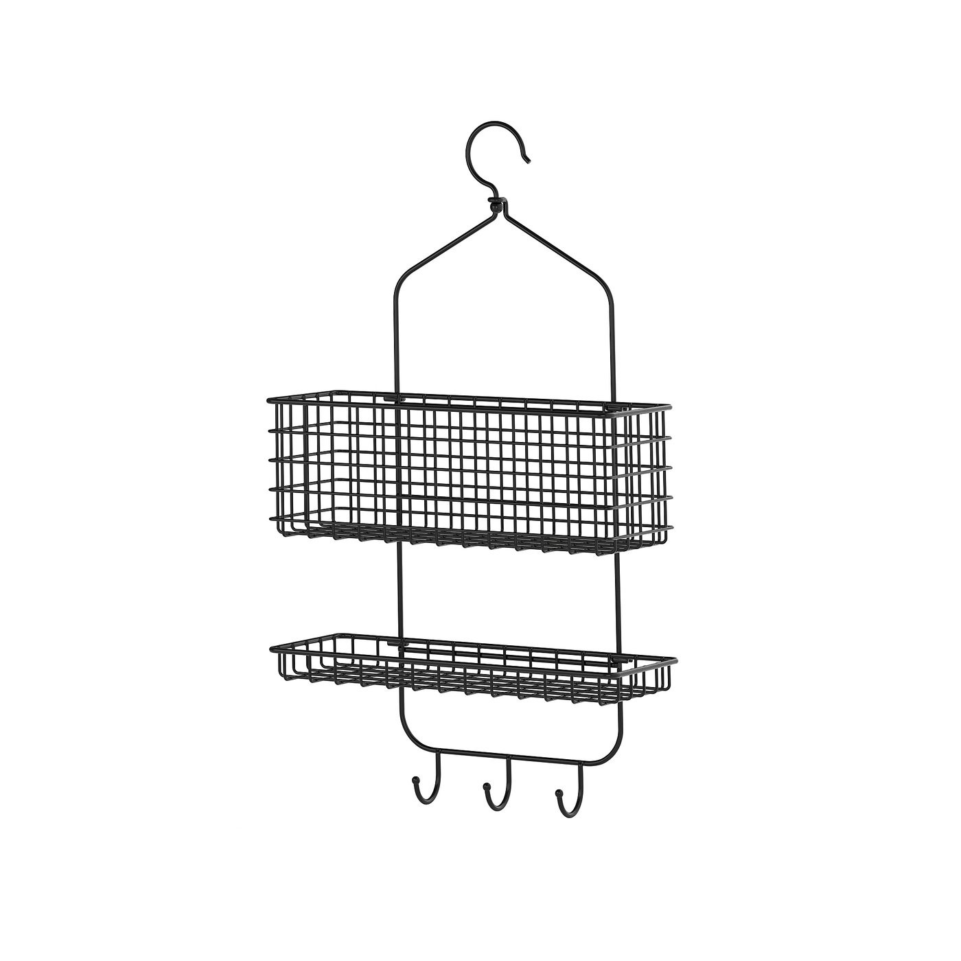 BLECKSJÖN cuier duş 2 niveluri, negru, 31x56 cm - IKEA