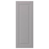 Această imagine arată o ușă de dulap BODBYN gri deschis, cu un design neted, dreptunghiular și panouri teșite.