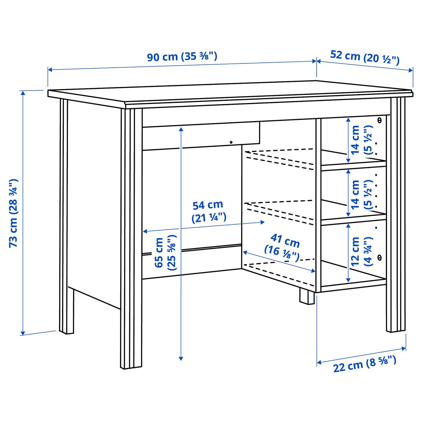 BRUSALI birou, alb, 90x52 cm - IKEA