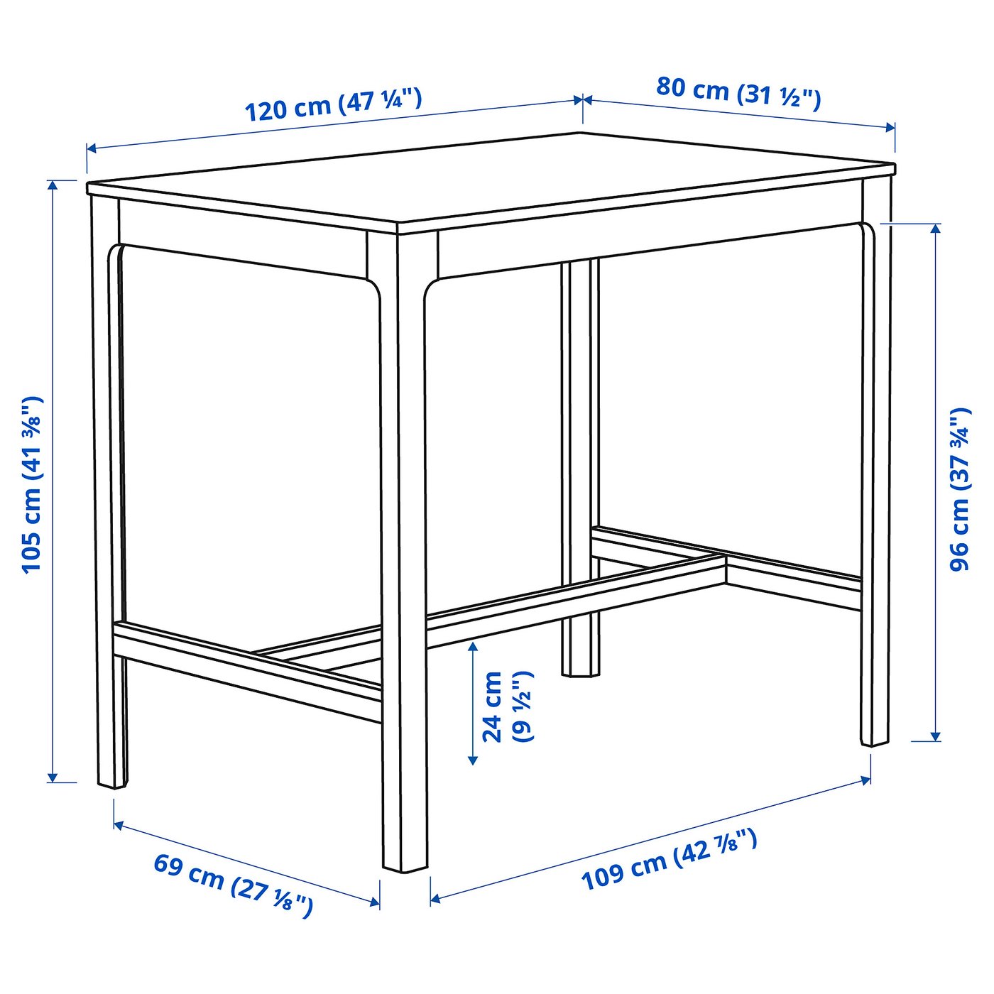 Ekedalen Masă Bar Maro Inchis Ikea
