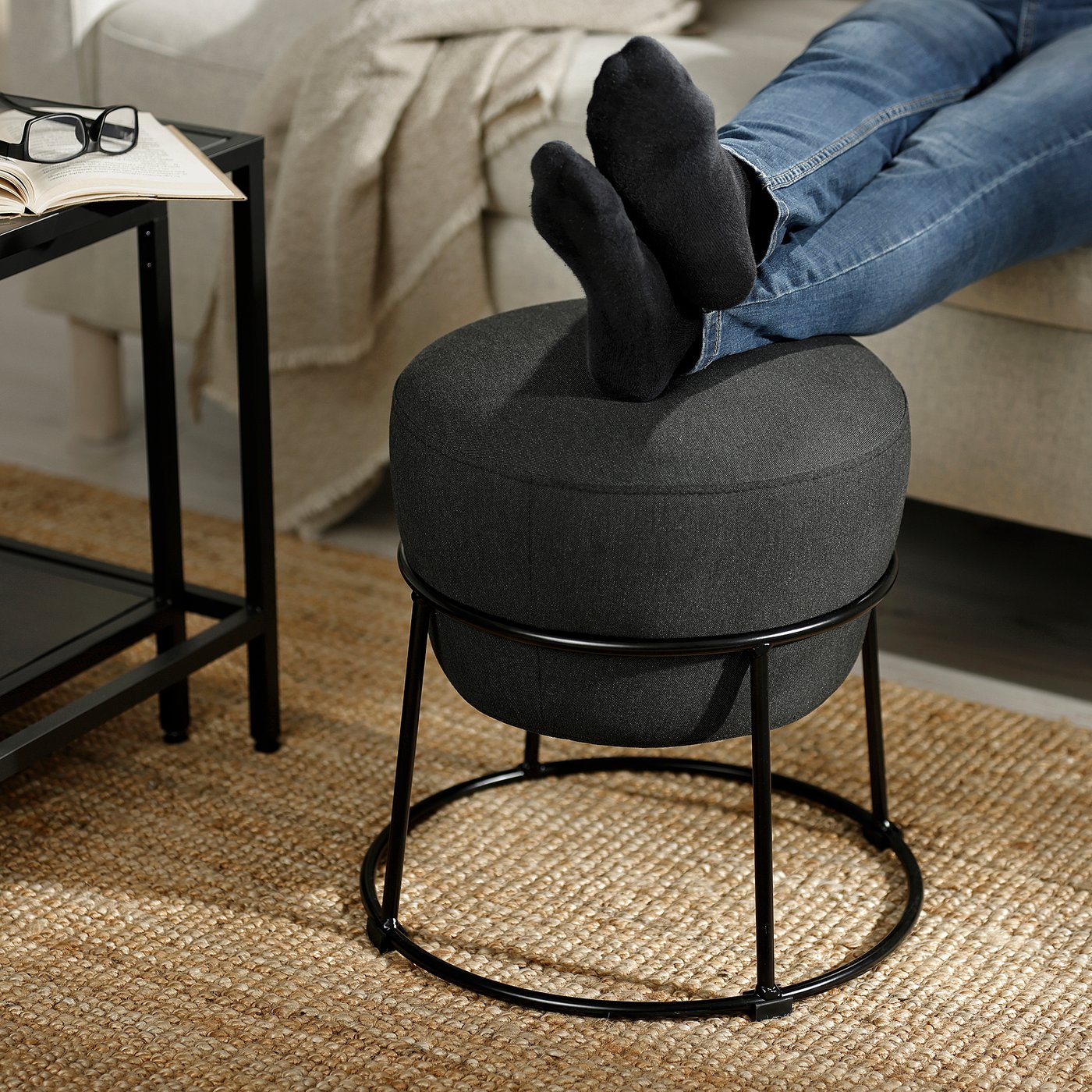 EMMISLÖV pouf, Vissle gri închis - IKEA