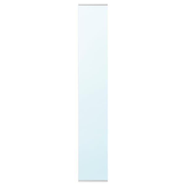 Oglindă ENHET, albastru deschis, dreptunghiulară, montată pe perete.