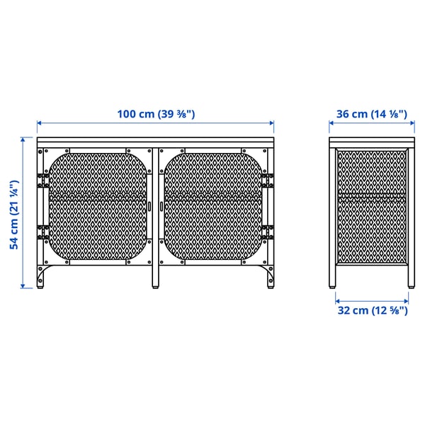 Ilustrație cu măsurători pentru produs: FJÄLLBO.