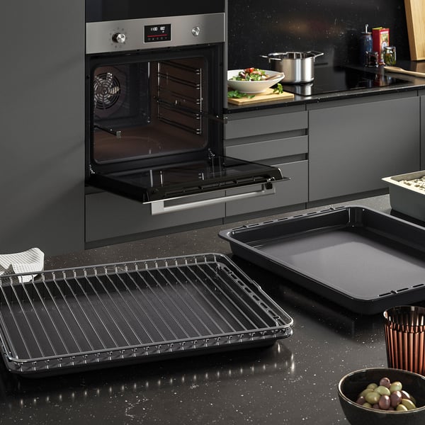 FRILLESBO Cuptor cu convecție, funcție cu abur suplimentar funcție coacere/aspect oțel inoxidabil IKEA 500