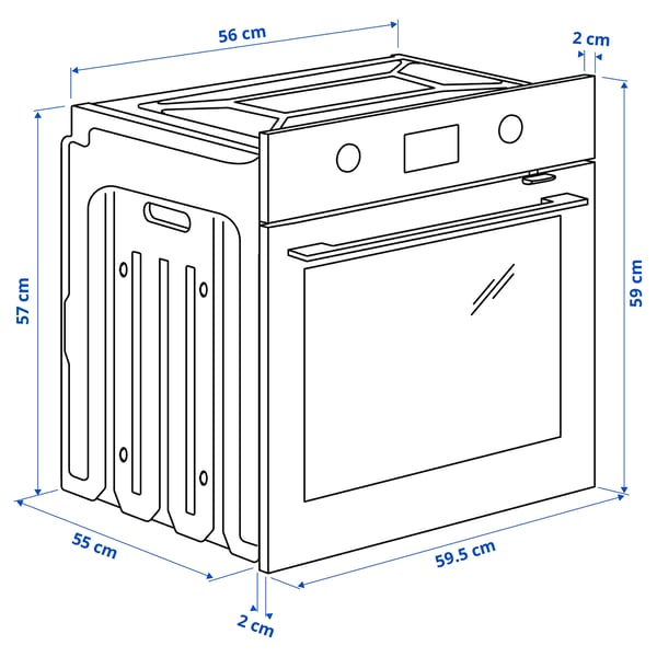 FRILLESBO Cuptor cu convecție, funcție cu abur suplimentar funcție coacere/negru IKEA 500