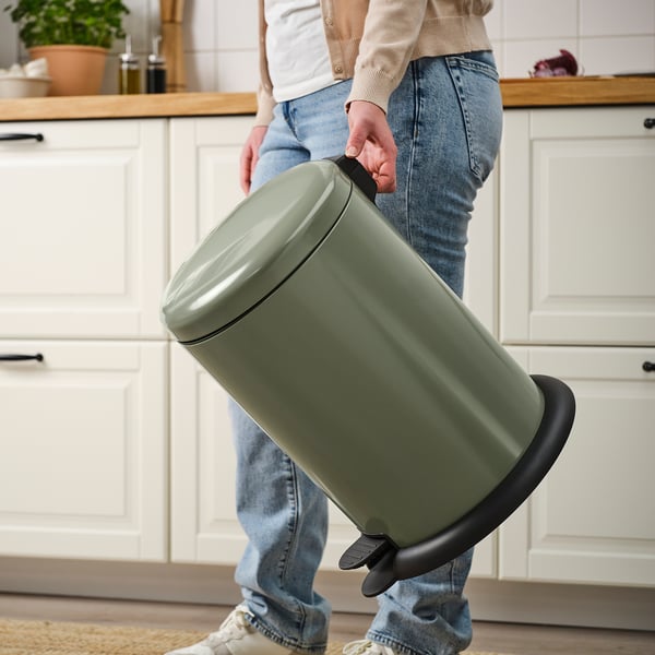 GÅNGSKYFFEL Coş cu pedală, gri-verde, 18 l