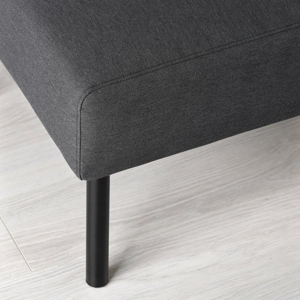 Scaun tapițat gri închis cu picior metalic, prezentând un design elegant și o țesătură de calitate.