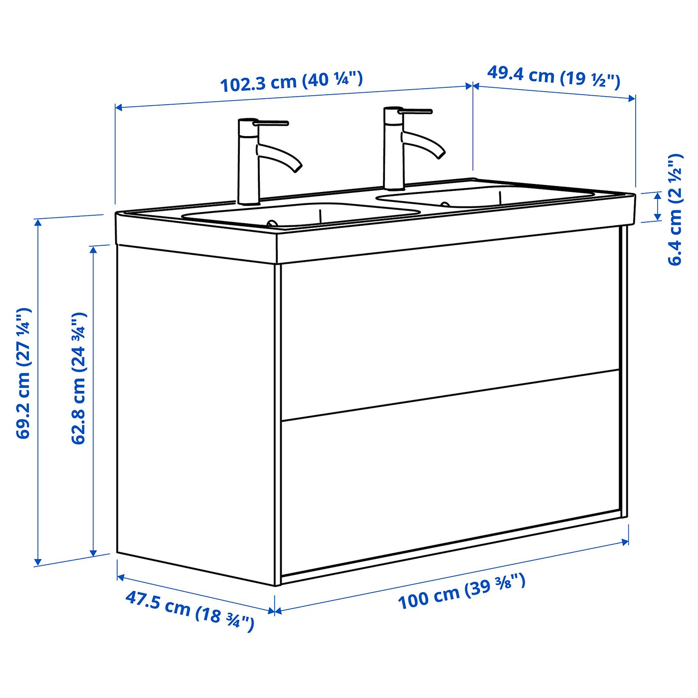 user_a244147e HAVBÄCK / ORRSJÖN mască+sertare/lavoare/baterii, gri închis