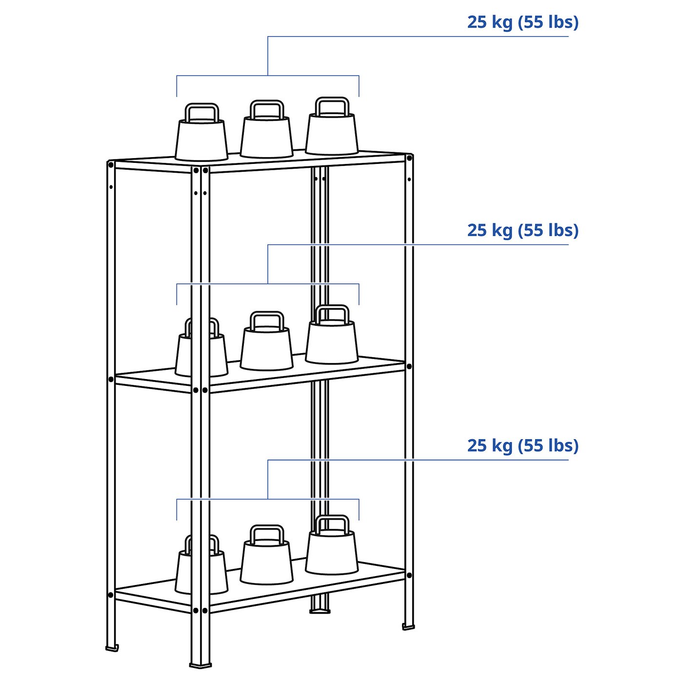 IKEA 2脚目 EKET picior 2 buc/set, metal/negru, 10 cm - IKEA