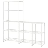 Sistemul de depozitare din metal alb JOSTEIN cu mai multe rafturi, potrivit pentru spații umede.