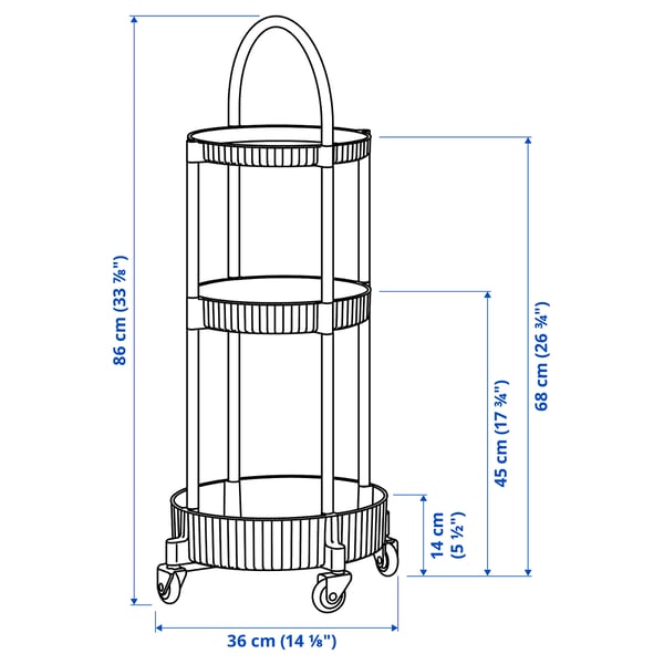 JUTTERSBO Cărucior, gri-verde, 36x36 cm