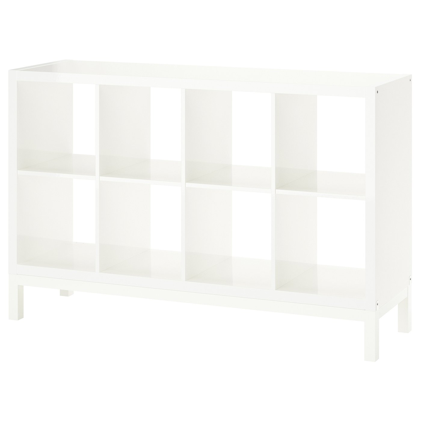 KALLAX etajeră cu cadru, lucios/alb/alb, 147x94 cm - IKEA