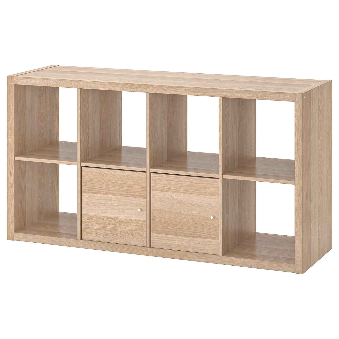 KALLAX etajeră cu uşi, aspect stejar antichizat, 77x147 cm - IKEA