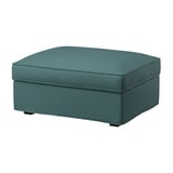 Otoman KIVIK: dreptunghiular, verde închis, catifea, moale, cu model ondulat ușor lucios.