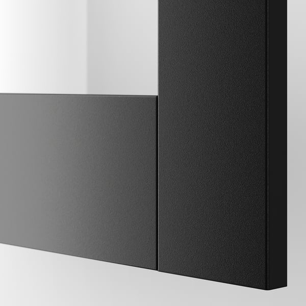 Față sertar din sticlă închisă la culoare cu design elegant, modern; finisaj de înaltă calitate.