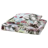 Set de lenjerie de pat KORSKOVALL, imprimeu floral multicolor moale, pliat, 80% bumbac, 20% viscoză.