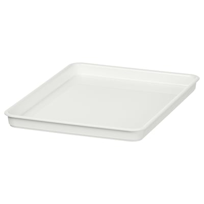 Capac de depozitare din plastic alb KUGGIS, formă dreptunghiulară cu design neted.