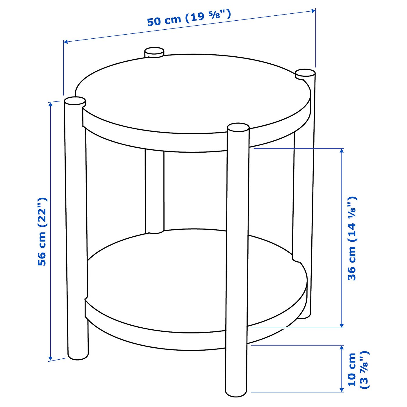 LISTERBY măsuță auxiliară, frnr stjr, 50 cm - IKEA