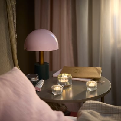 LOTSFÅGEL Lumânare pastilă parfumată, vanilie bej pal, 3.5 h