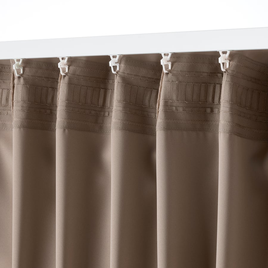MAJGULL Draperii semiopace, 2 buc., gri/maro, 145x300 cm - IKEA