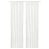 Perdele albe MATILDA cu panouri transparente din bumbac, închise, oferind intimitate.