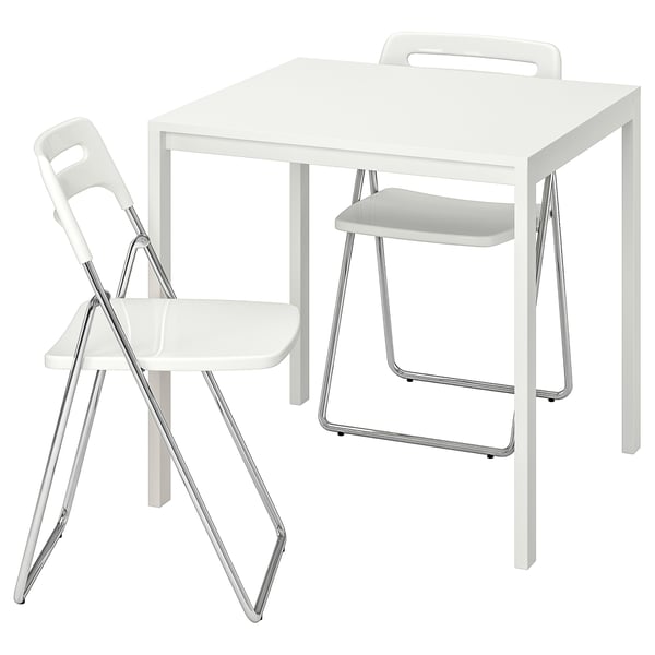 melltorp nisse masă 2scaune pliante alb alb ikea