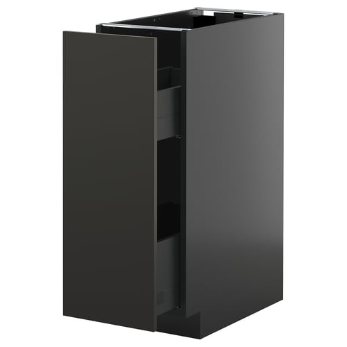 Dulap de bucătărie modern negru METOD, sertar extensibil, design elegant.