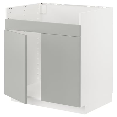 Dulap de bucătărie METOD, gri deschis, modern, dreptunghiular, design curat.