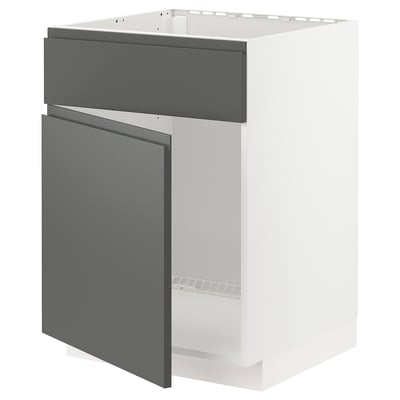 Dulap de bucătărie ikea gri modern, cu design elegant, fără mânere.